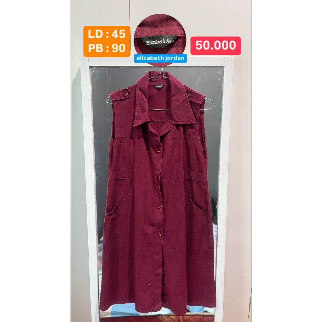 Atasan Outer Blazer Elizabeth Jordan Merah Maroon (preloved)
