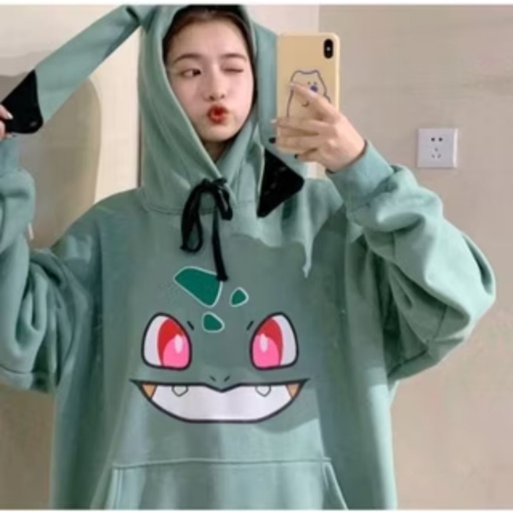 Pimon CUTE Sweater Hoodie Oversize Wanita Korean Style