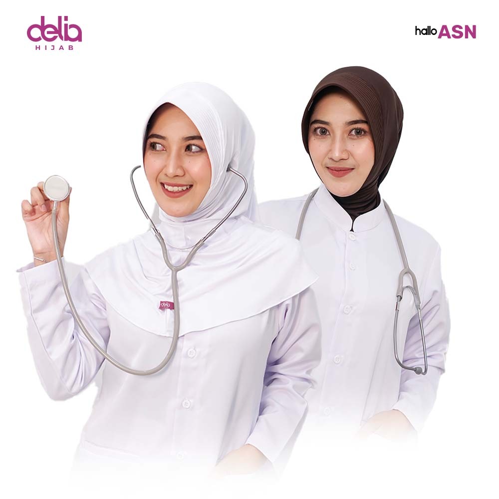 Bergo PDH Nakes Hijab Polos Bergo Putih Premium Bergo Bahan Jersey Hijab Instan
