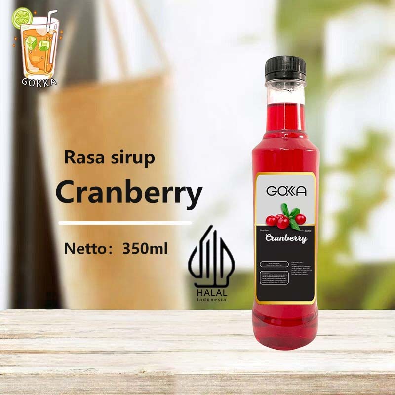 

GOKKA Cranberry Minuman Konsetrat Cranberry Syrup Sirup Cair Sertifikasi HALAL 350ml
