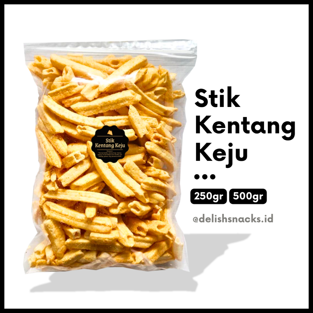 

[DELISH SNACKS] Stik Kentang Keju (Grosir) 250gr 500gr / Snack Cemilan Kiloan Camilan Asin Gurih