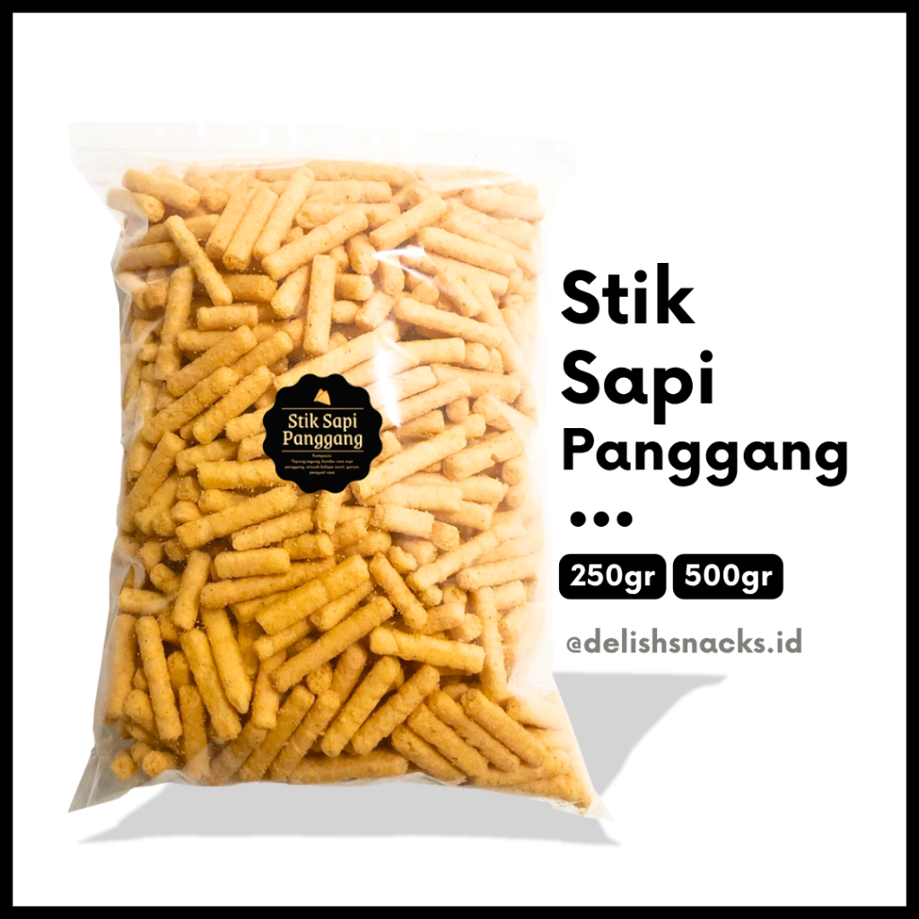 

[DELISH SNACKS] Stik Sapi Panggang (Grosir) 250gr 500gr / Snack Cemilan Camilan Grosiran Kiloan