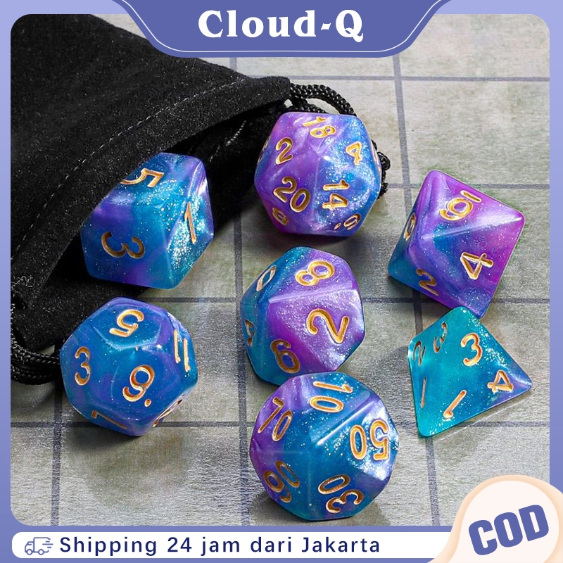 7pcs Dadu Polyhedral Bentuk Multi Sisi Dadu Transparan Bentuk Dadu Polyhedral