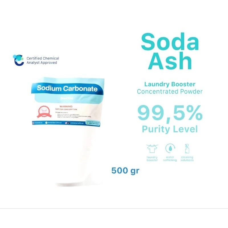 

[FS] Soda Ash Dense - Laundry Booster / Washing Soda Pembersih dan Penjernih / Natrium Karbonat / Soda Abu 500 gr