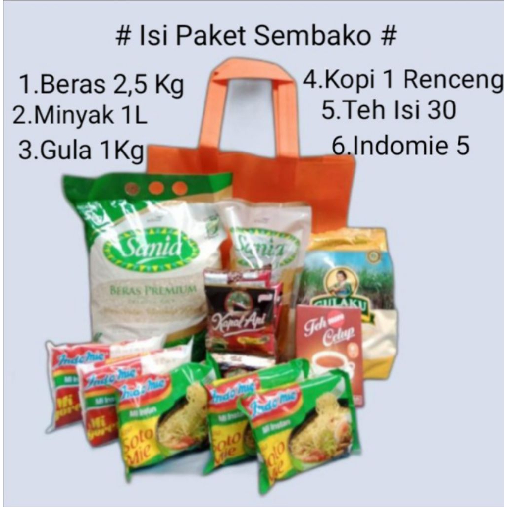 

Hampers Paket Sembako Isi 6 Macam