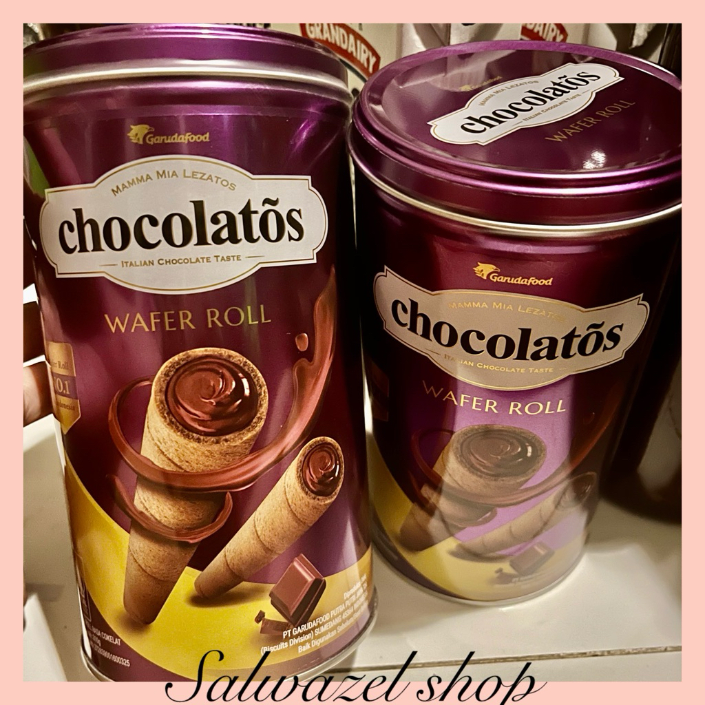 

Chocolatos Wafer Roll kemasan kaleng 310g exp 06/26