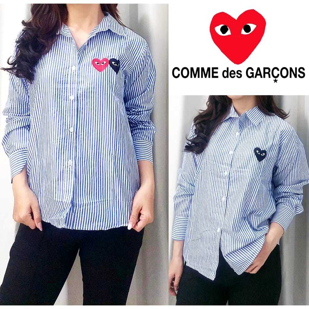 NANDO KEMEJA WANITA COME DES GARCON CDG SALUR BAHAN KATUN PREMIUM 7068 7067