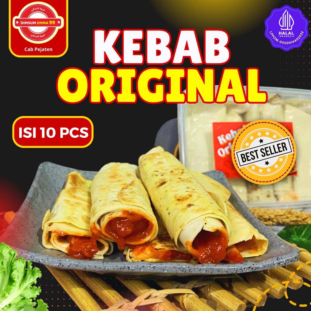 

Kebab Original Daging Sapi Tanpa Sayur Frozen Premium Isi 10 Pcs Halal KEMASAN RANDOM