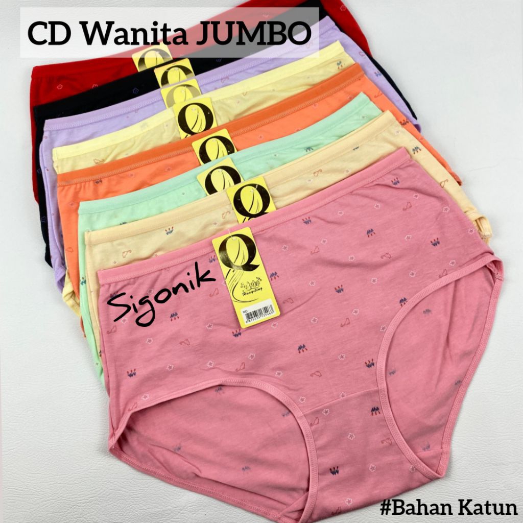Celana Dalam Wanita Dewasa Jumbo XXXL 3XL 4L HYT KATUN MOTIF Huayiting Qualiting  Bahan Cotton Lembu