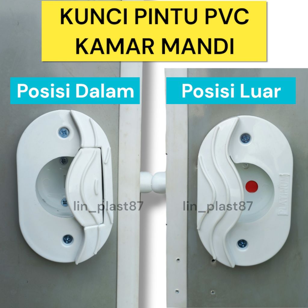 KUNCI SLOT TARIKAN PINTU KAMAR MANDI PVC TYPE OVAL PLATINUM
