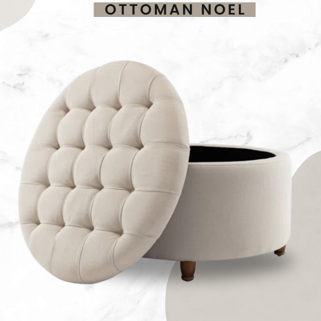 ( 00 ) Ottoman bulat storage sofa bulat  kursi penyimpanan box