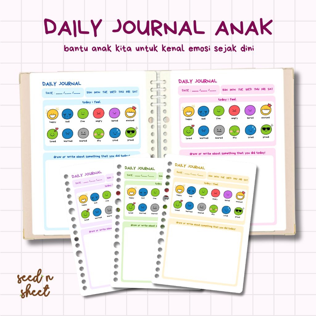 

Daily Journal Anak | Buku Aktivitas Harian & Catatan Emosi | Belajar Mengenal Emosi