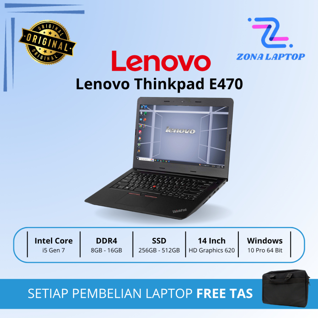 Lenovo Thinkpad E470/E480/E490 i5 Gen 7/8 SECOND | MURAH | BERKUALITAS