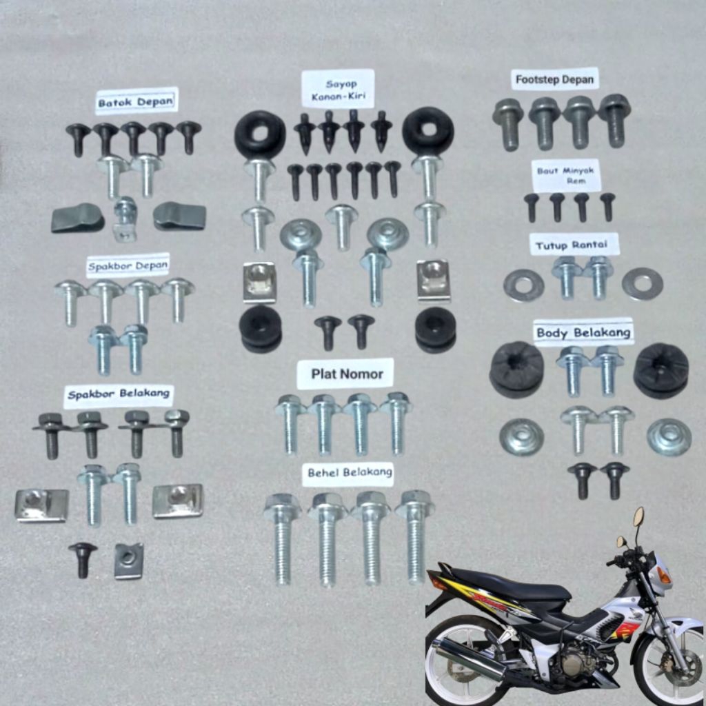 COD Baut Full Set Body Sonic 125 RS Lama Karbu / Baut Full Cover Body Honda Sonic 125 Lengkap
