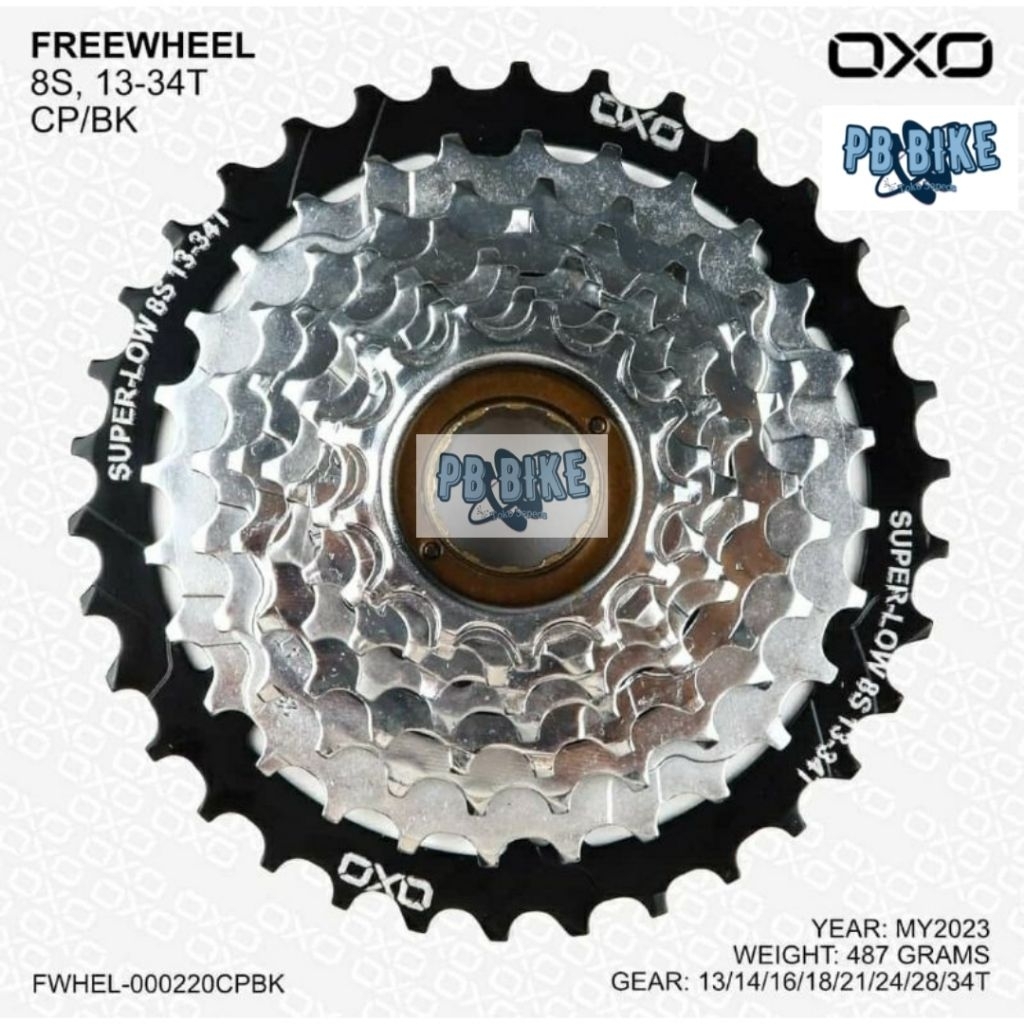Sprocket Gear Drat Ulir Freewheel OXO 8 Speed 13-34T