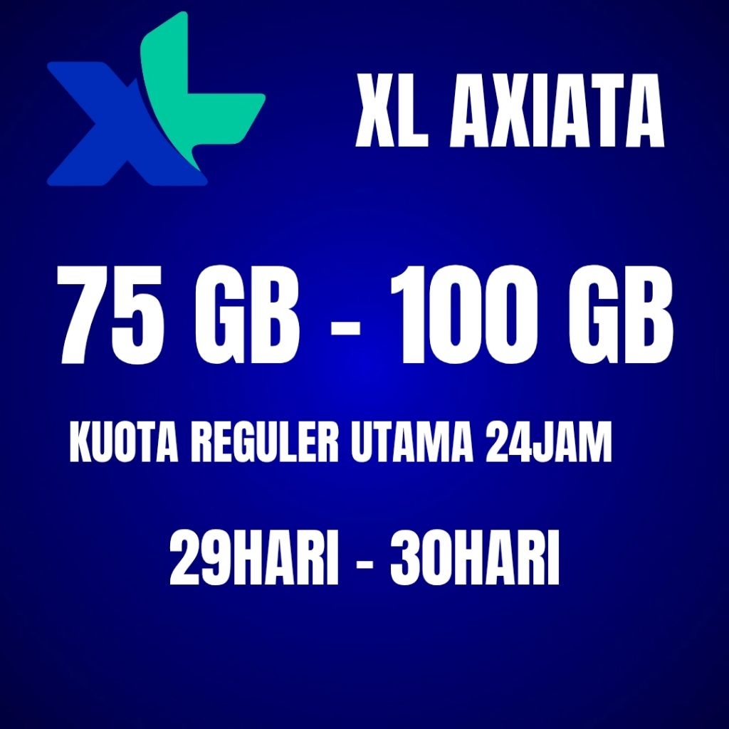 PROMO KUOTA XL UTAMA REGULER 24JAM FULL UTAMA 75GB - 100GB