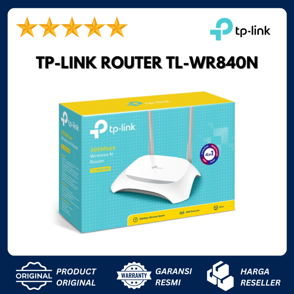 TP-LINK WIRELESS ROUTER TL-WR840N 300MBPS ROUTER / ACCESS POINT / EXTENDER / WISP - ORIGINAL TP-LINK