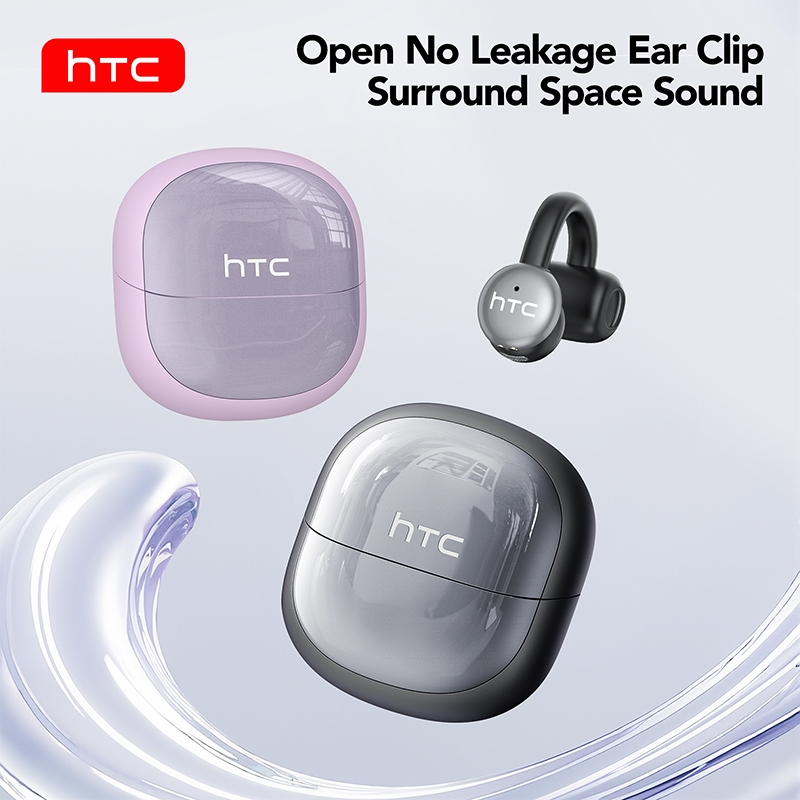 HTC NE15 True Wireless Clip-on Earbud AI Translator Bluetooth 6.0 Ungu