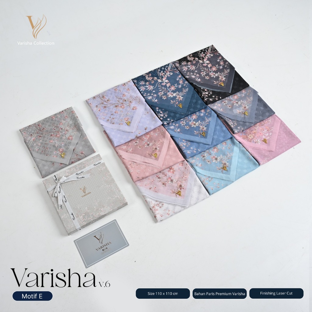 Varisha Hijab Segi Empat Premium Motif E - Box