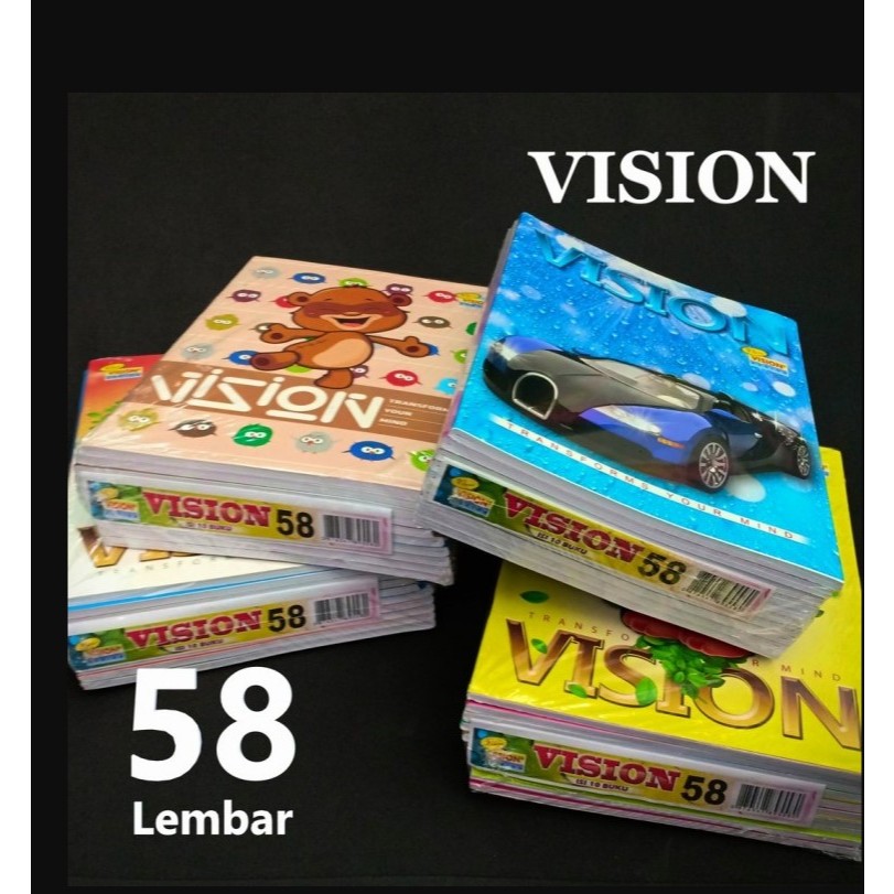 

BUKU TULIS VISION 58 LEMBAR 1PACK ISI 10 BUKU
