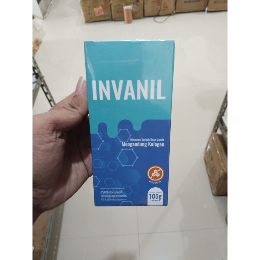 

INVANIL 105g ISI 7 sachet@15g mengandung kolagen barang baru