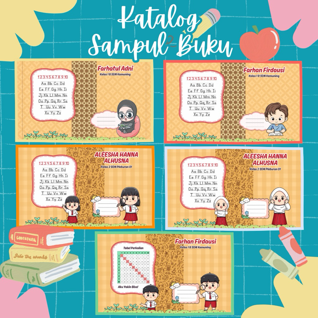 

SAMPUL BUKU TULIS AESTHETIC CUSTOM NAMA ISI 10 PCS / BUKU BIASA & BIGBOSS