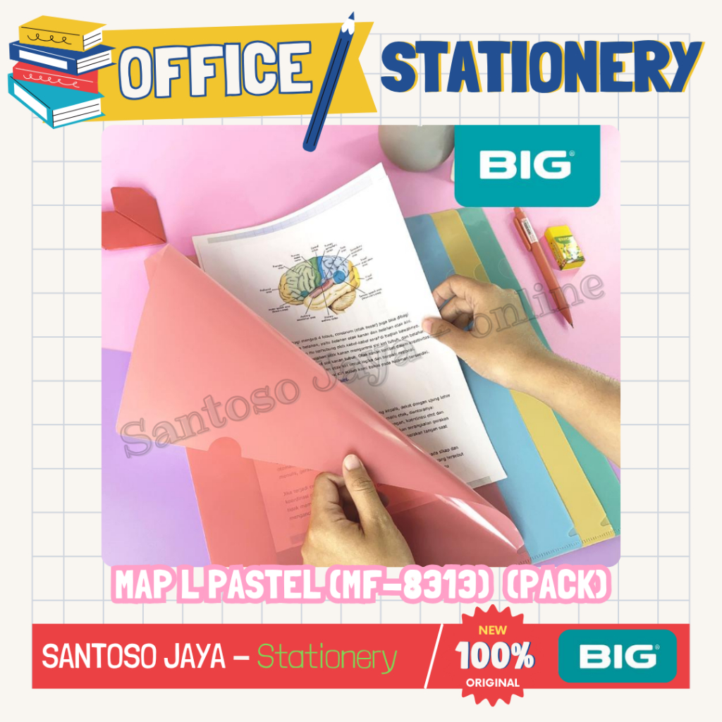 

Map L Pastel BIG Pak - Map Plastik F4 Folio Pack 12 pcs MF-8313