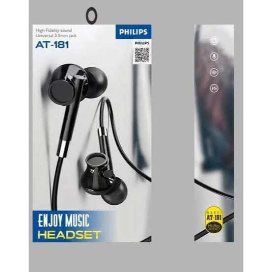 HF HEADSET - PHILIPS AT-181 - ENJOY MUSIC - PACKING IMPORT