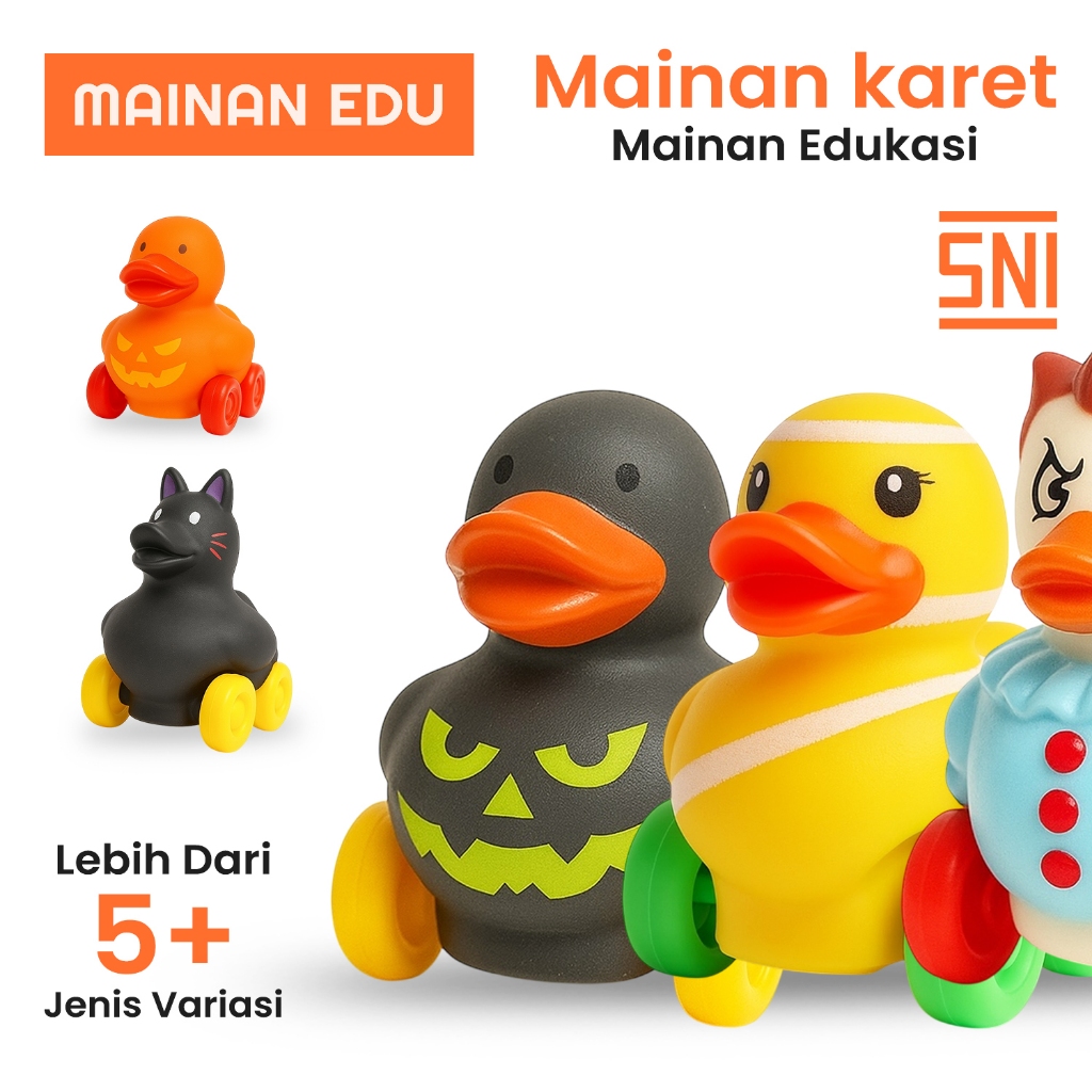Koleksi Mainan Bebek Roda Figur Bebek Sporty Lucu dengan Roda untuk Anak