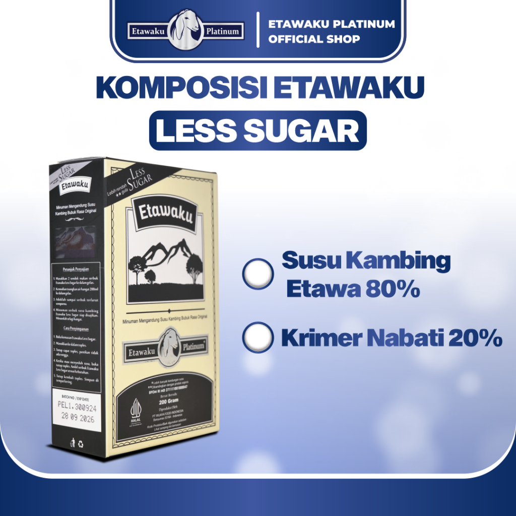 

ETAWAKU LESS SUGAR / Susu Kambing Etawa Rendah Gula Atasi Masalah Paru-Paru Sesak Nafas Asma Original