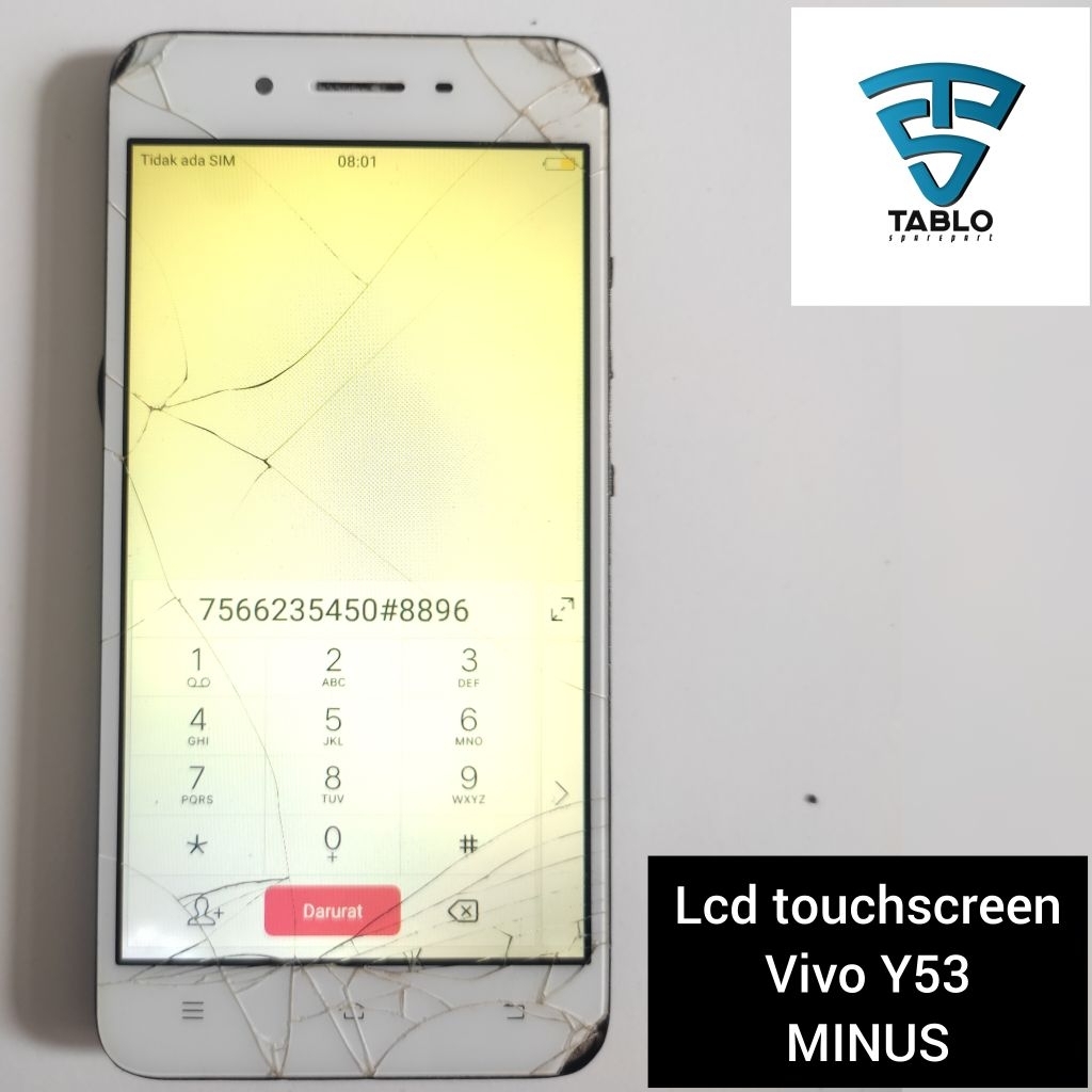 Lcd touchscreen frame vivo y53 retak normal