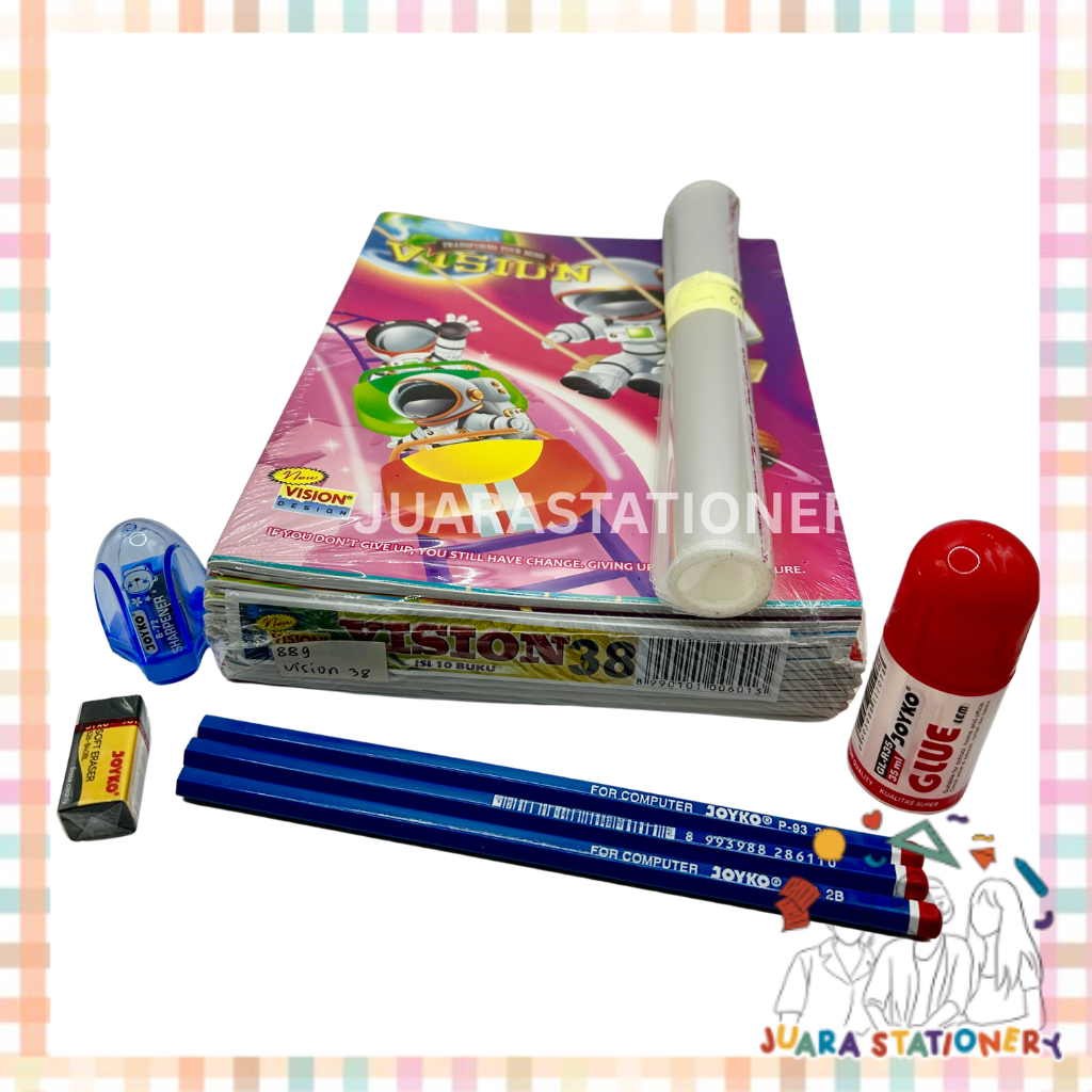 

JUARASTATIONERY Paket BACK TO SCHOOL Buku Sampul Pensil Penghapus Serutan Lem / Set Masuk Sekolah