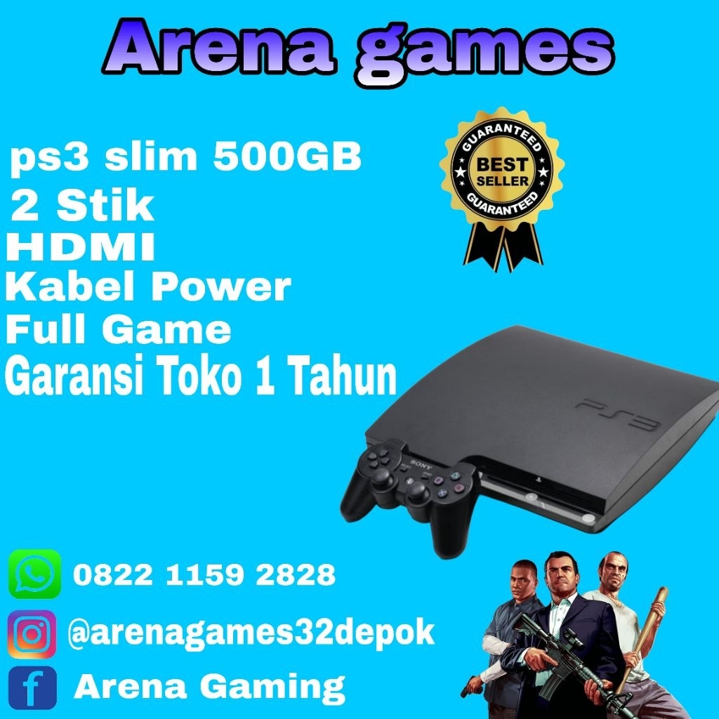 PS3 SLIM 500GB FULL GAME CFW TERBARU