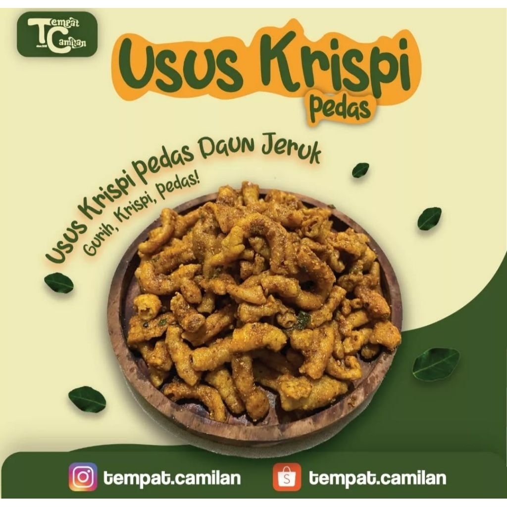 

Usus Crispy Pedas Daun Jeruk Size Large 250gram