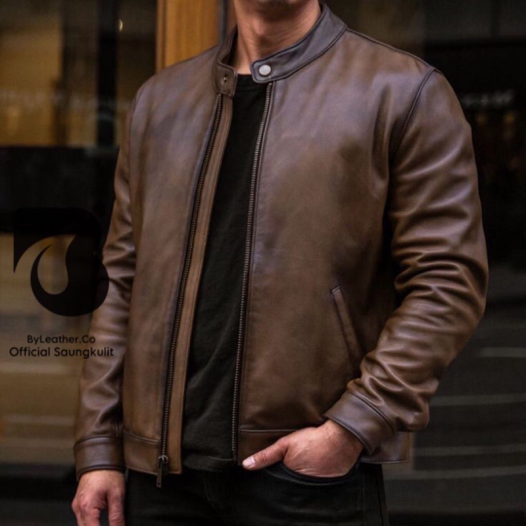 JACKET PRIA KEREN JAKET KULIT DOMBA ORIGINAL 100%