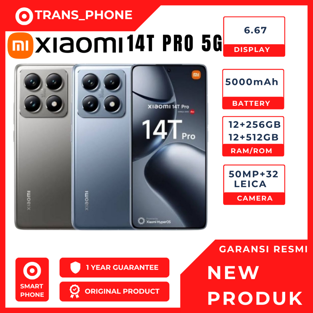 Xiaomi Mi 14T PRO (12/256)(12/512) | Leica Dimensity 9300 5000mAh GARANSI RESMI
