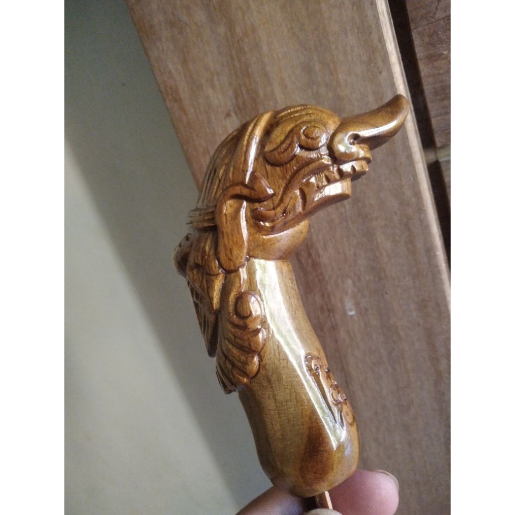 Deder Keris Ukir Rojomolo Finishing Alusan Bahan Kayu Jati