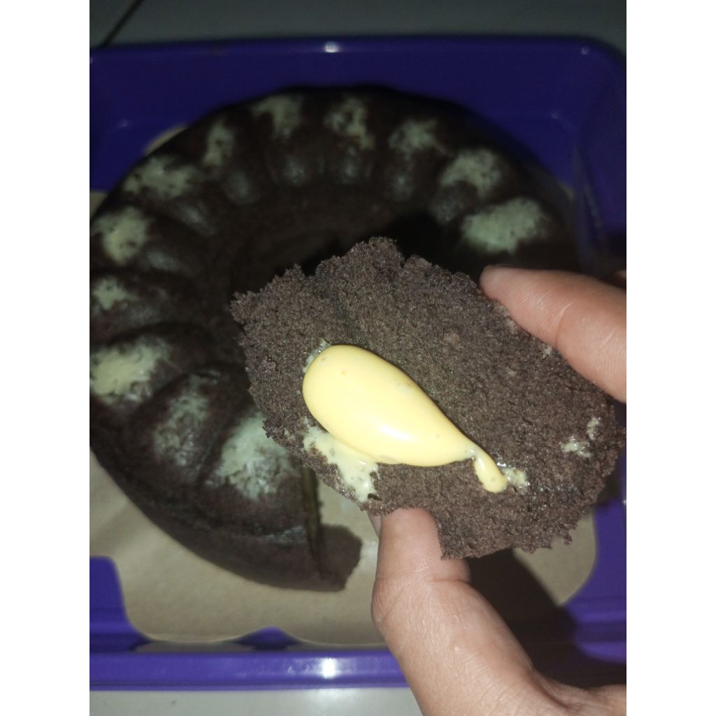 

Bolu ketan item keju lumer loyang 19cm