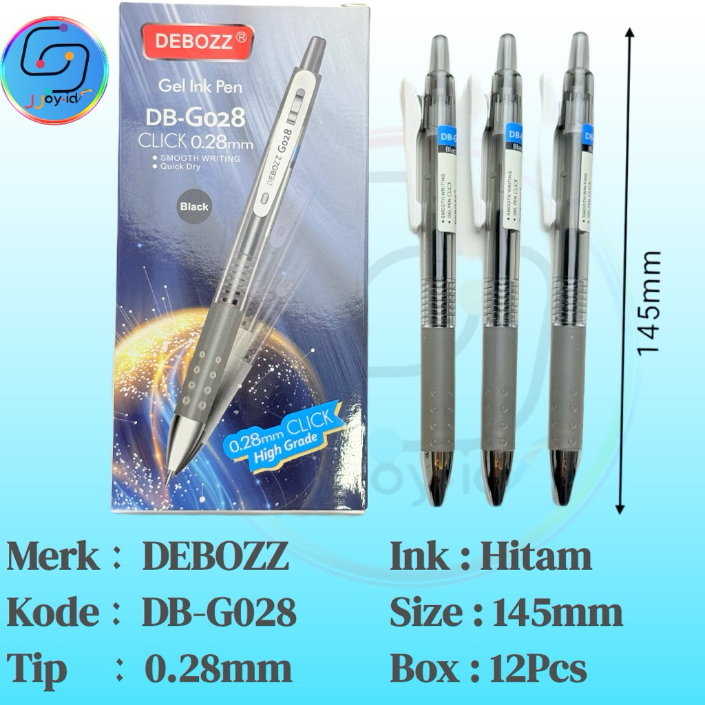 

Alat Tulis Gel DEBOZZ DBG028 dengan Tinta Hitam 0.28 mm - Stationery | Pena | Ballpoint