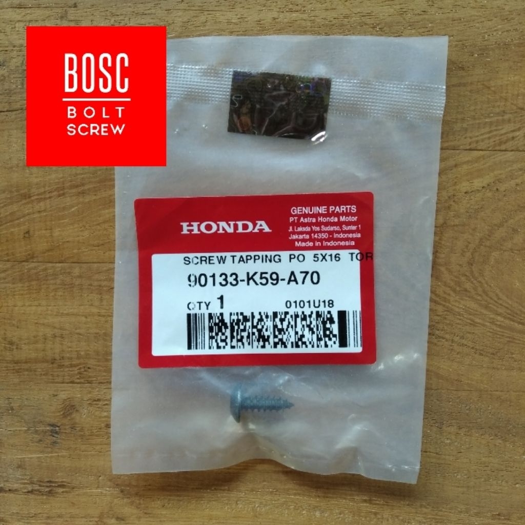Baut L Bintang Dasi Tameng Body Depan Vario 5x16 mm 90133K59A70 AHM