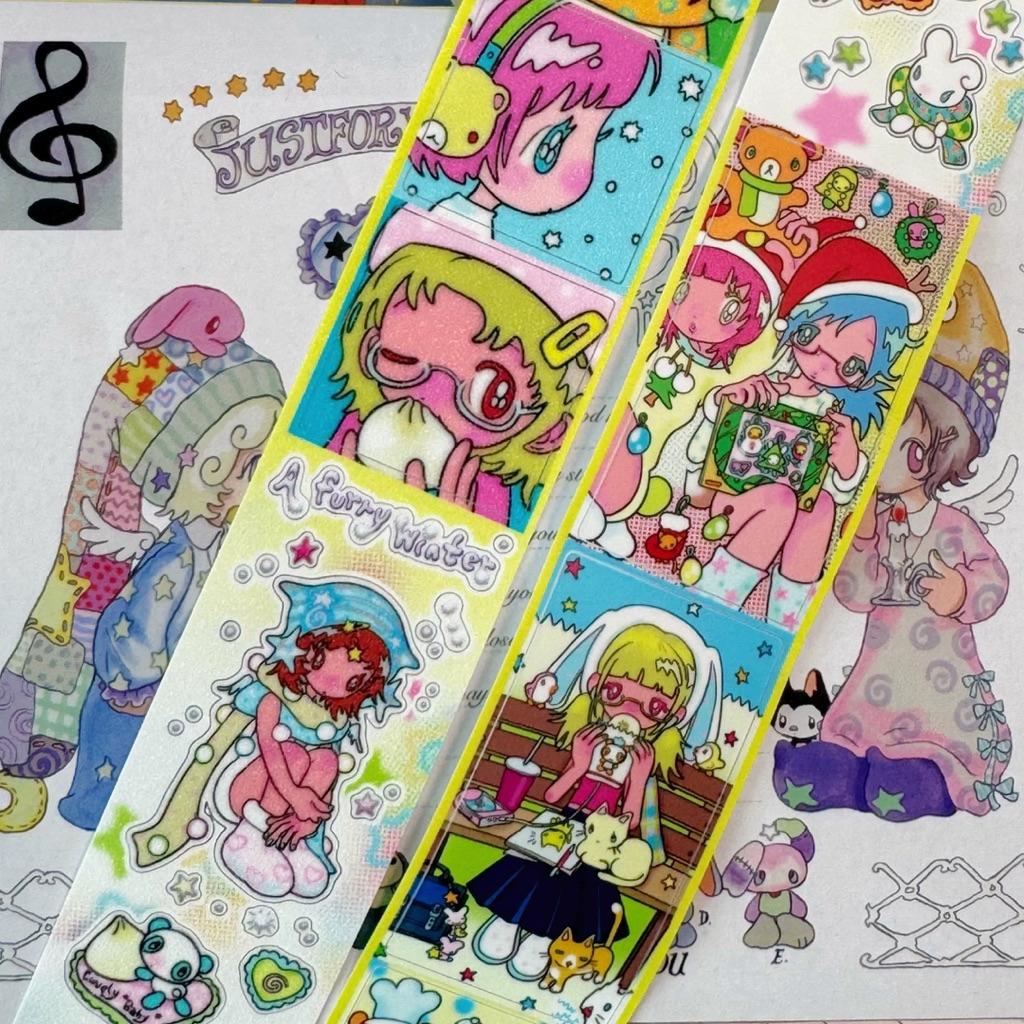 

[sunonebird] Furry Winter Y2K Glitter Sticker Roll || Cute Girl Japanese Korean Style Deco Glitter Stiker Journaling Scrapbook Washi Tape Bintang Buzzz Object