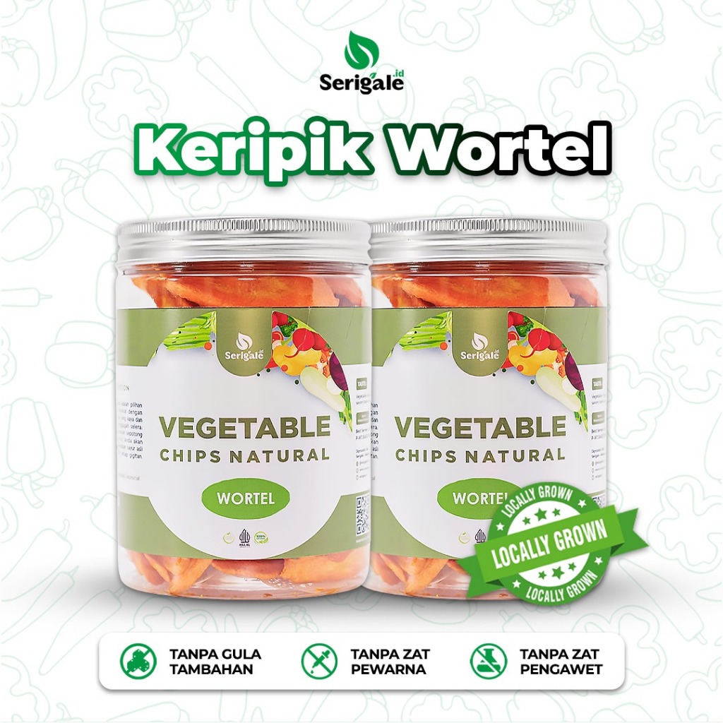 

Serigale Keripik Wortel Vegetable Chips Natural Camilan Sehat Diet Kemasan 650ml New Packaging