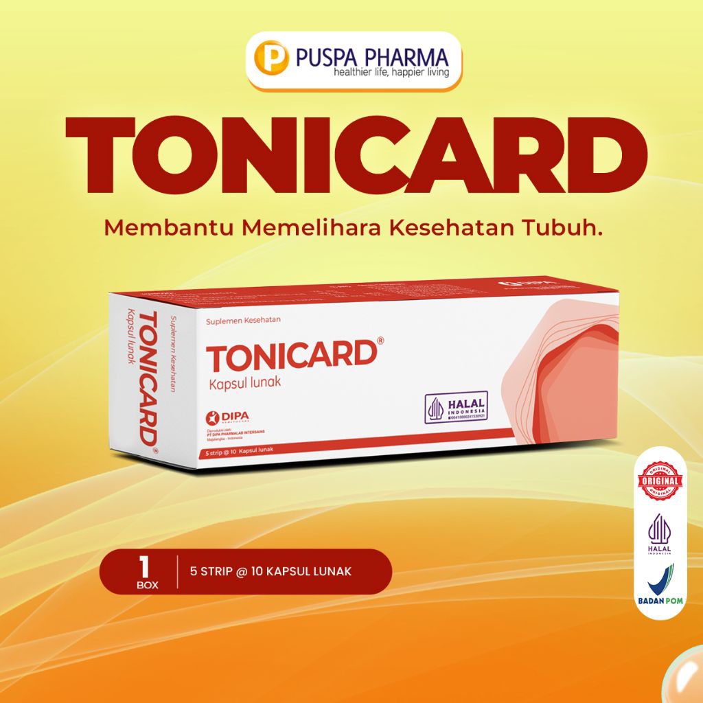 Tonicard - CoQ10 & Asam Folat - Memelihara kesehatan tubuh - isi 1 Box 100 Capsule