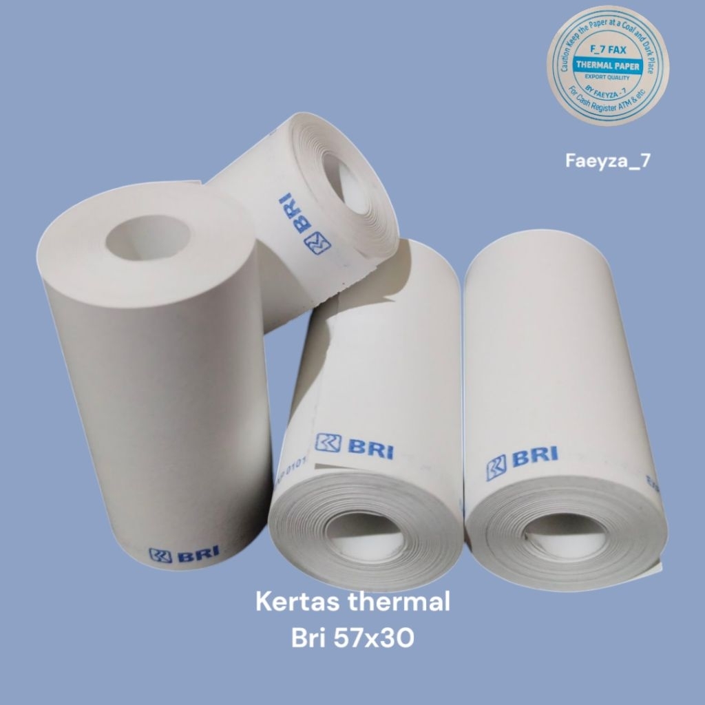 

lkjj kertas thermal 57x30 logo BRI 100 rol kertas thermal brilink 57x30