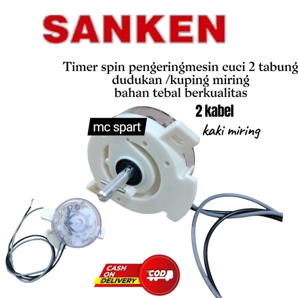 TIMER SPIN PENGERING 2 KABEL DUDUKAN MIRING UNTUK MESIN CUCI SANKEN 2 TABUNG