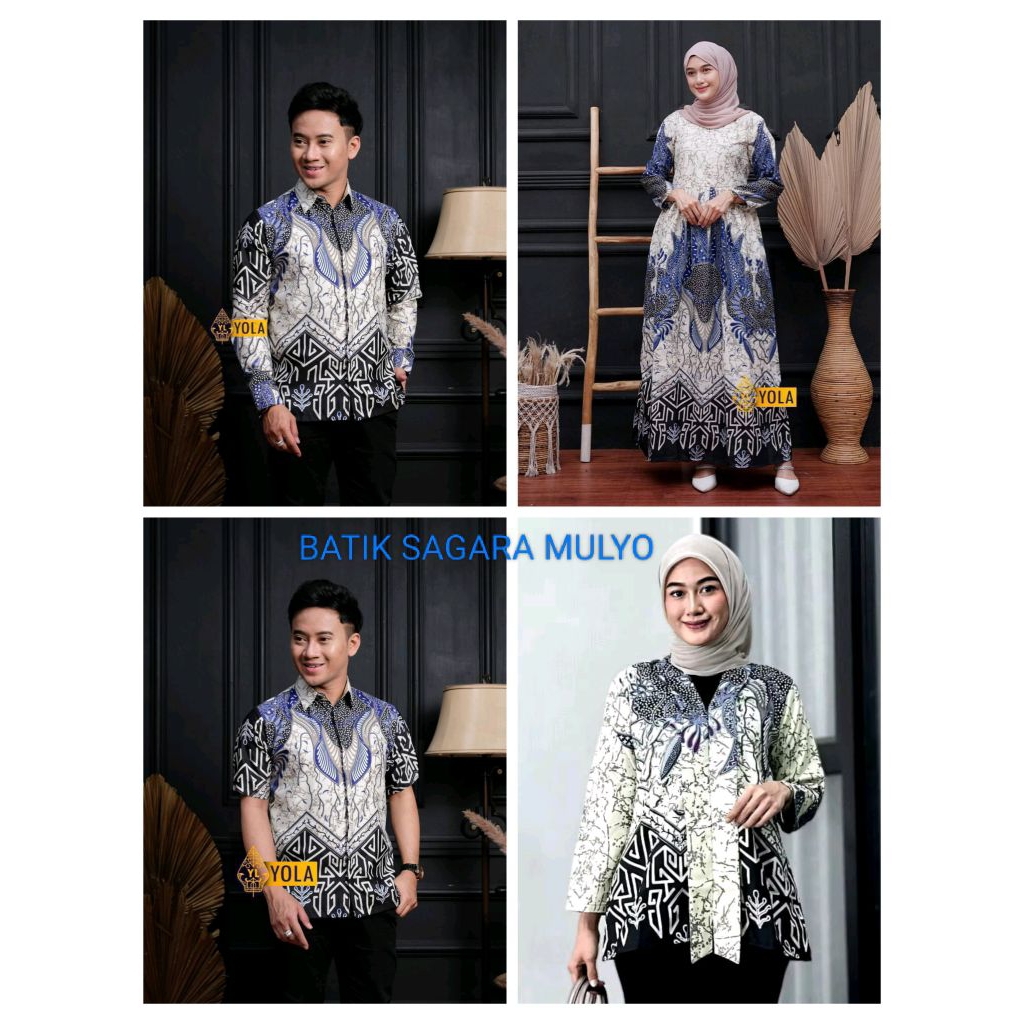 Batik Couple Suami Istri Terbaru Size M L XL XXL - Atasan Batik Couple - Batik Couple Pasangan - Baj
