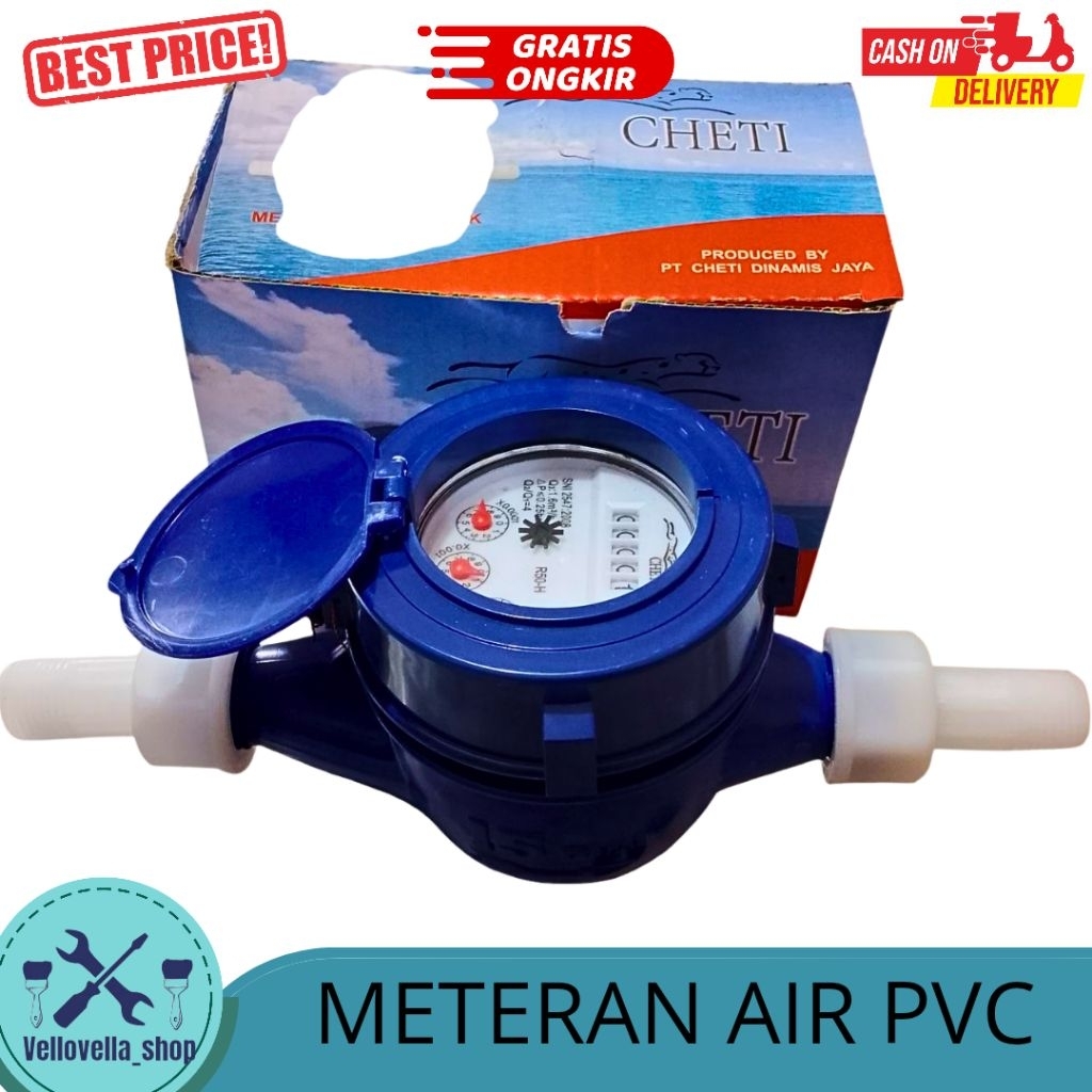 Meteran air PDAM meter PVC plastik Cheti / Water meter pvc PDAM