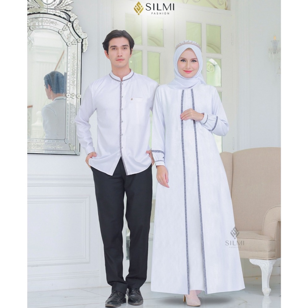 KODE L86Y Griya Naura  Gamis Putih Umroh Wanita  Silmi Madani Family  Gamis Umroh Wanita Premium  Ga