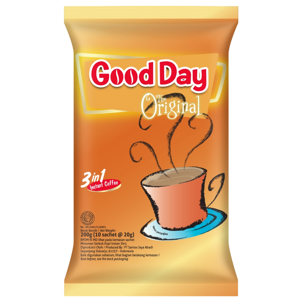 

GOOD DAY THE ORIGINAL KOPI BUBUK 3 IN 1 INSTANT SACHET 10X20GR