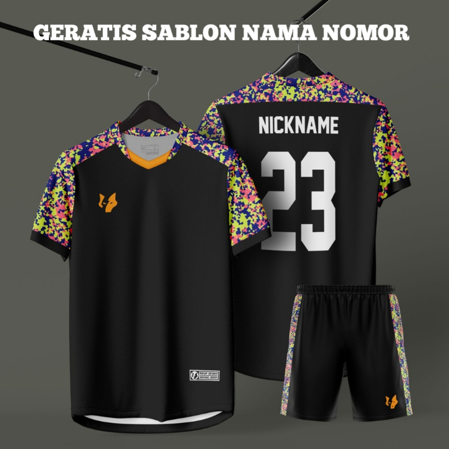 Gratis Sablon Nama Nomor Punggung Baju Bola futsal Sepak Bola Dewasa Pria Wanita Set Baju celana